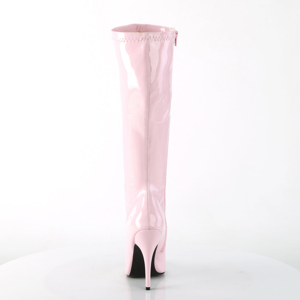 5" Heel Plain Stretch Knee Boot, Side Zip Pleaser Pleaser SED2000/BP