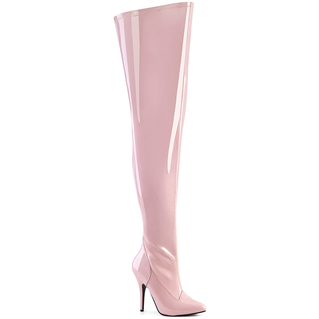 5" Heel Stretch Wide Calf Thigh Boot, Side Zip Pleaser Pleaser SEDUCE/3000WC