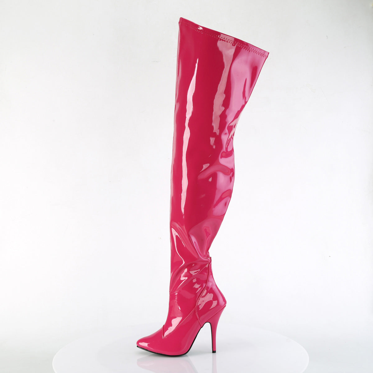 5" Heel Stretch Wide Calf Thigh Boot, Side Zip Pleaser Pleaser SEDUCE/3000WC