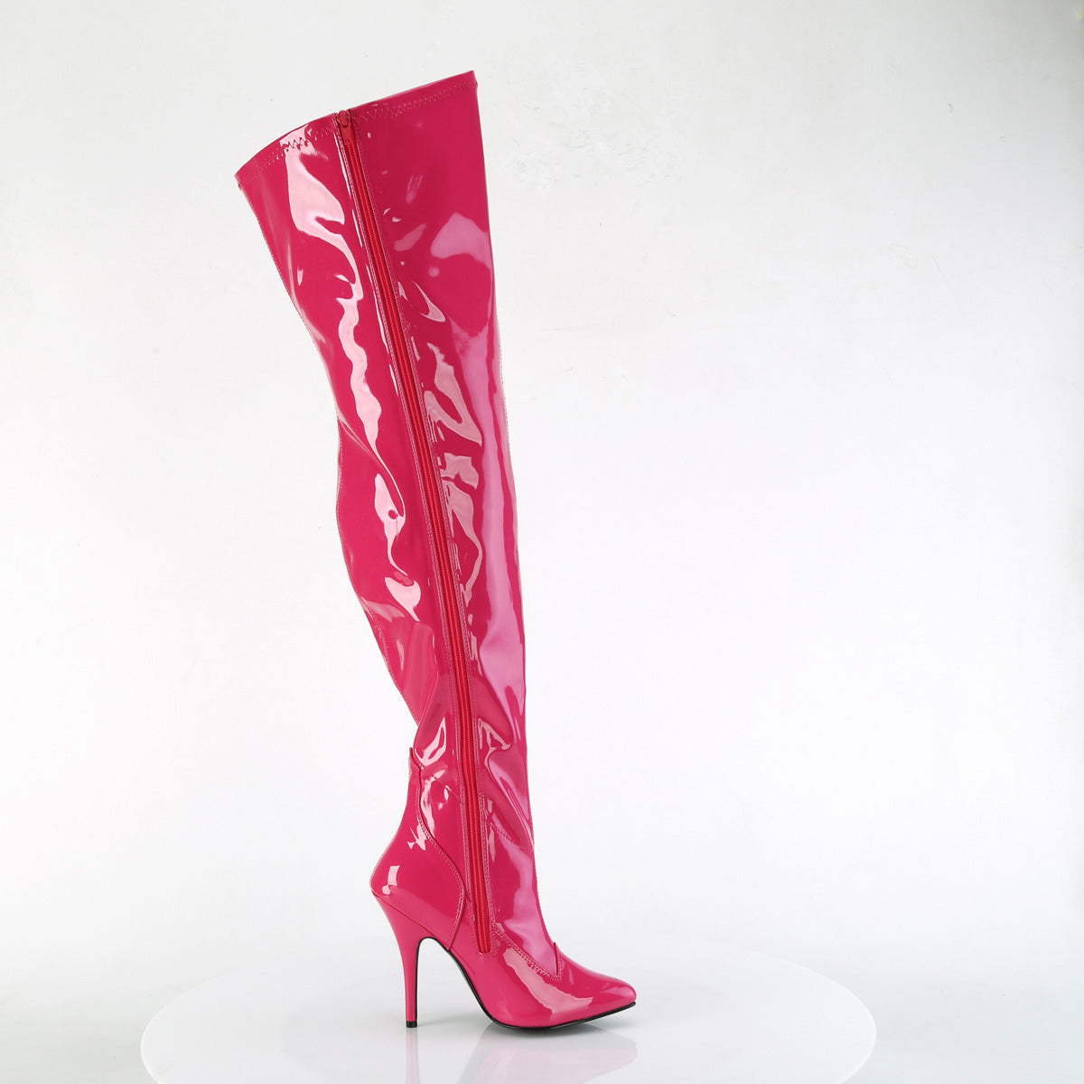 5" Heel Stretch Wide Calf Thigh Boot, Side Zip Pleaser Pleaser SEDUCE/3000WC