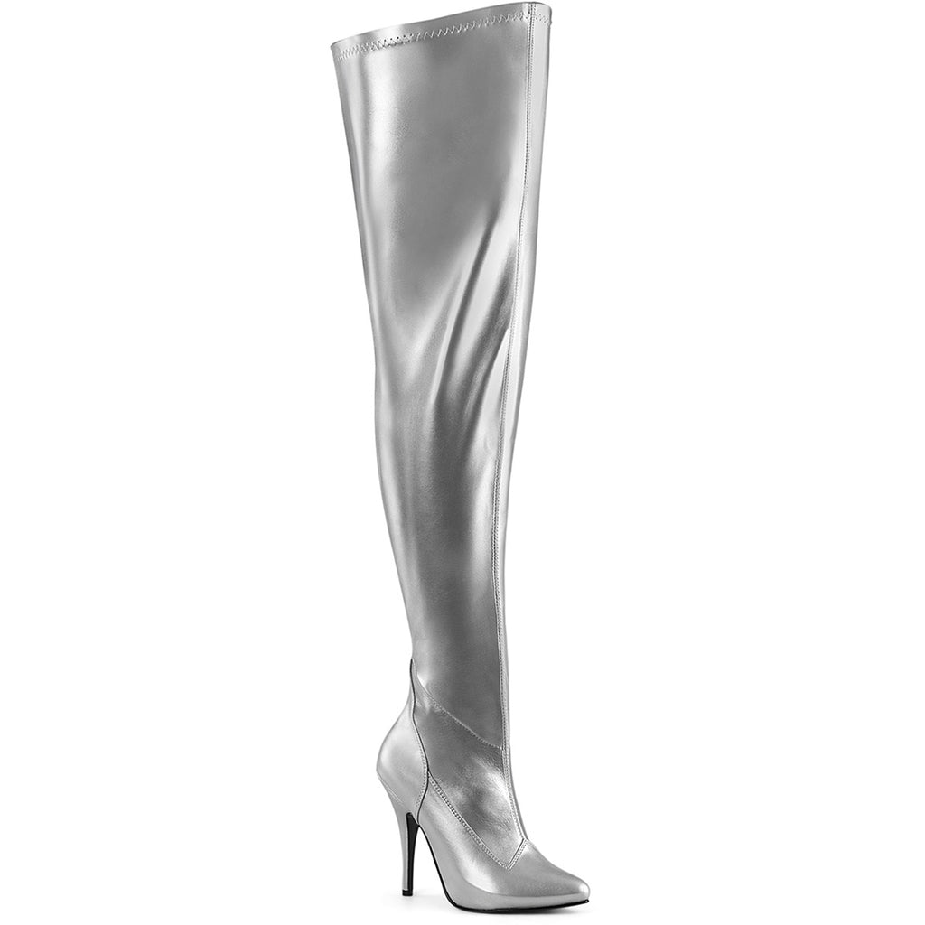5" Heel Stretch Wide Calf Thigh Boot, Side Zip Pleaser Pleaser SEDUCE/3000WC