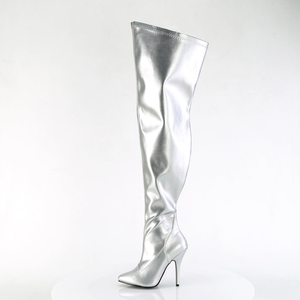 5" Heel Stretch Wide Calf Thigh Boot, Side Zip Pleaser Pleaser SEDUCE/3000WC