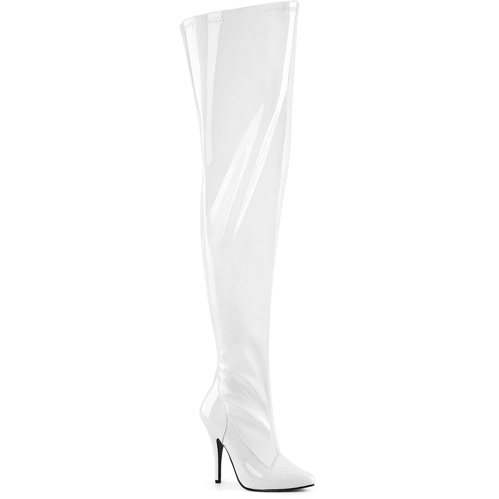 5" Heel Stretch Wide Calf Thigh Boot, Side Zip Pleaser Pleaser SEDUCE/3000WC