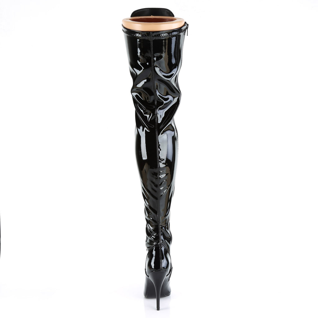 Dominatrix D-Ring Lace Zipper Thigh High Stiletto Heel Boots Shoes Pleaser Pleaser SEDUCE/3024