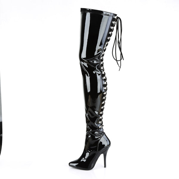 Corset Back Slit Lace Stretch Thigh High Stiletto Heel Boots Shoes Pleaser Pleaser SEDUCE/3063