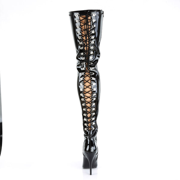 Corset Back Slit Lace Stretch Thigh High Stiletto Heel Boots Shoes Pleaser Pleaser SEDUCE/3063