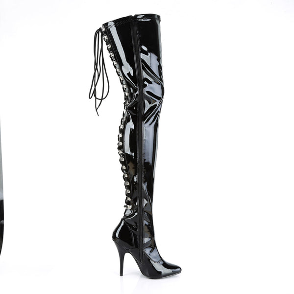 Corset Back Slit Lace Stretch Thigh High Stiletto Heel Boots Shoes Pleaser Pleaser SEDUCE/3063
