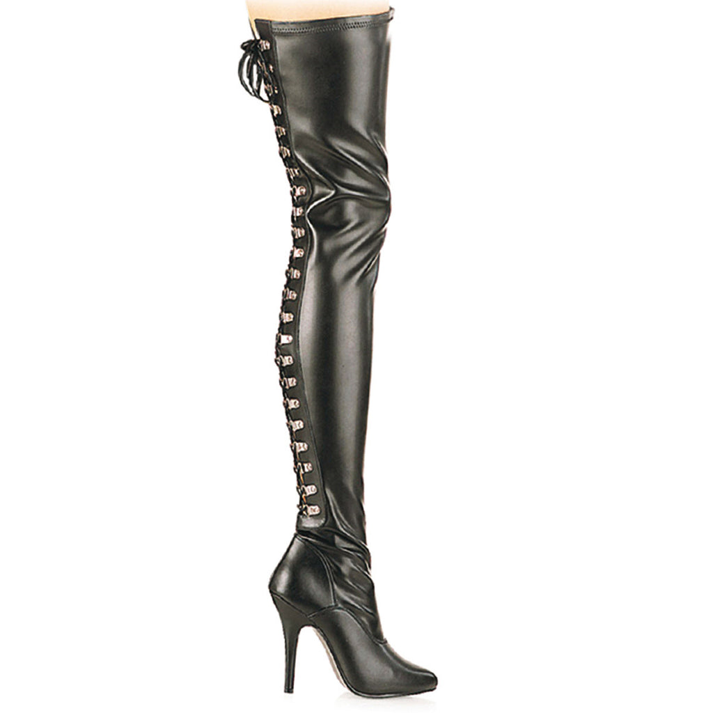 Corset Back Slit Lace Stretch Thigh High Stiletto Heel Boots Shoes Pleaser Pleaser SEDUCE/3063