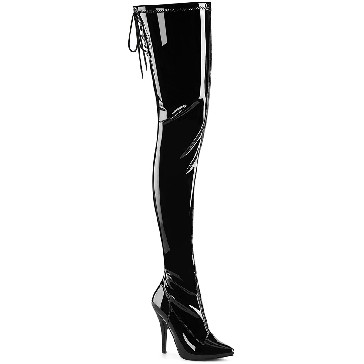 5" Heel Lace Back Stretch Crotch Boot, Side Zip Pleaser Pleaser SEDUCE/4000SLT Main image