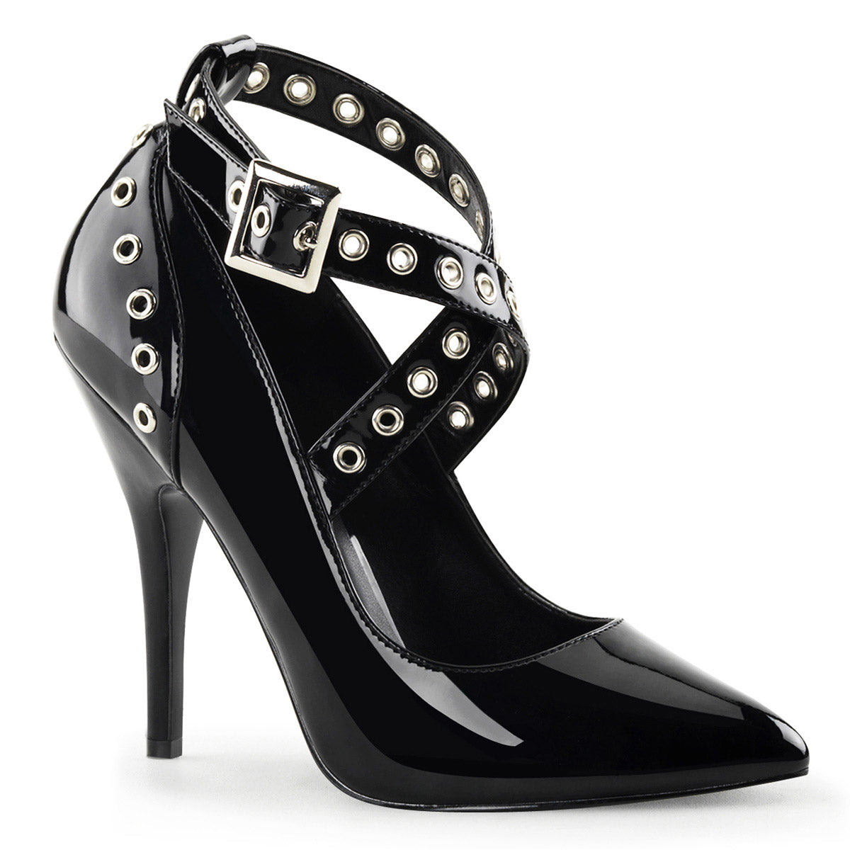 Sexy Criss Cross Rivet Ankle Strap Stiletto Pumps High Heels Shoes Pleaser Pleaser SEDUCE/443 Main image