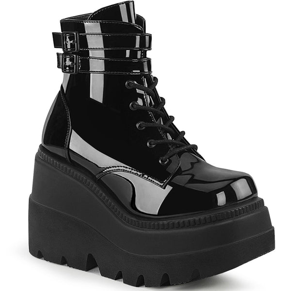 4" Wedge PF Ankle Boot, Side Zip Pleaser Demonia SHAKER/52