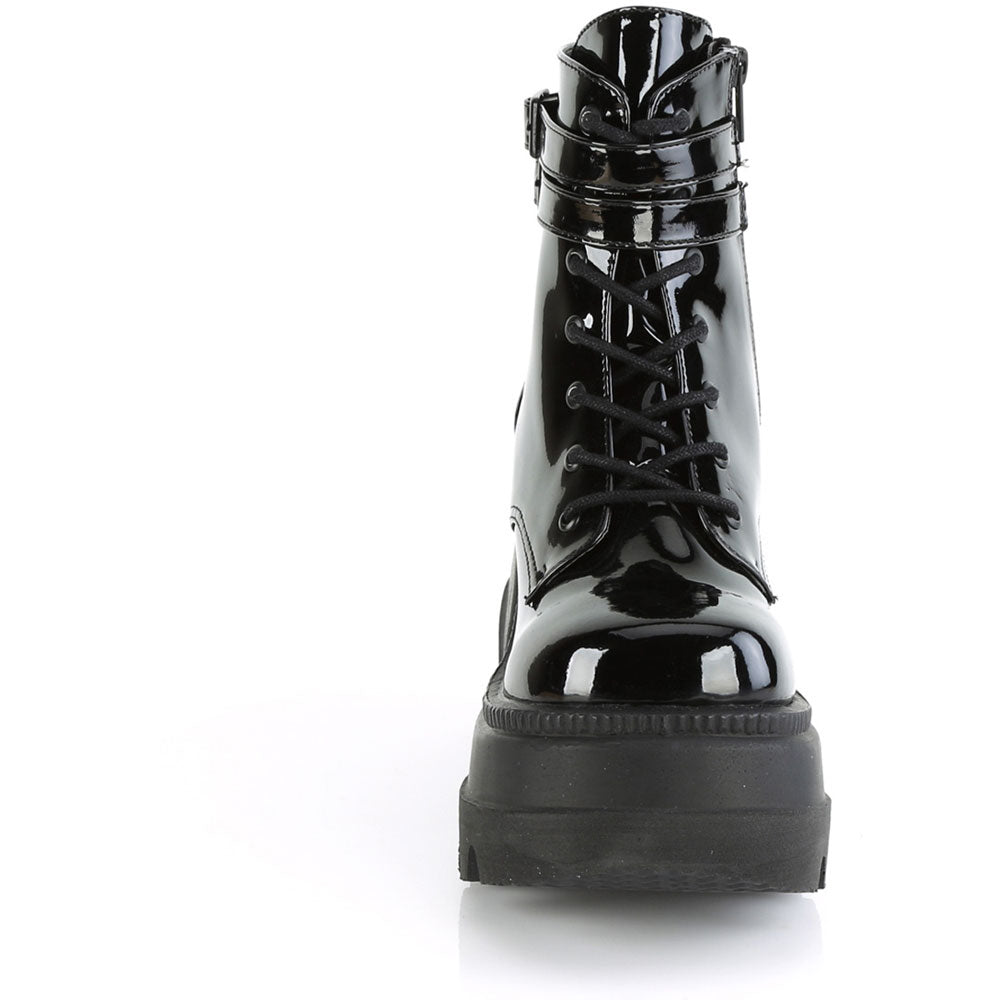 4" Wedge PF Ankle Boot, Side Zip Pleaser Demonia SHAKER/52