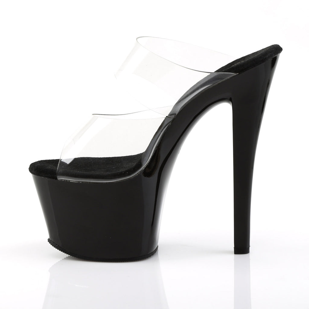 Dual Strap Slide Mule Platform Stiletto Stripper High Heels Shoes Pleaser Pleaser SKY/302