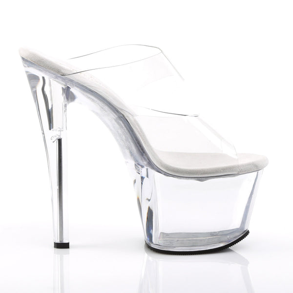 Dual Strap Slide Mule Platform Stiletto Stripper High Heels Shoes Pleaser Pleaser SKY/302