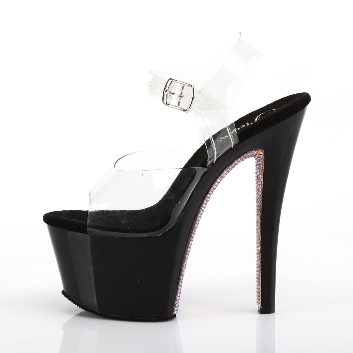 7" Heel, 2 3/4" PF Ankle Strap Sandal Pleaser Pleaser SKY/308CRS
