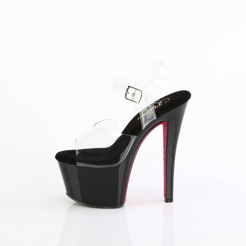 7" Heel, 2 3/4" Pf Ankle Strap Sandal Pleaser Pleaser SKY/308CRS