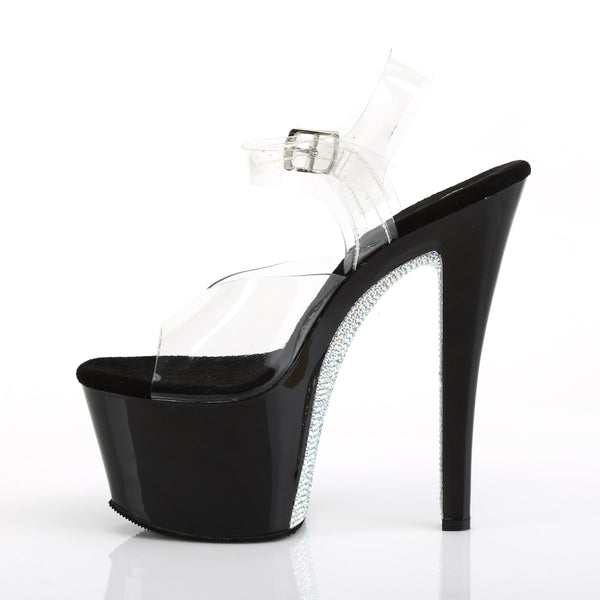 7" Heel, 2 3/4" PF Ankle Strap Sandal Pleaser Pleaser SKY/308CRS