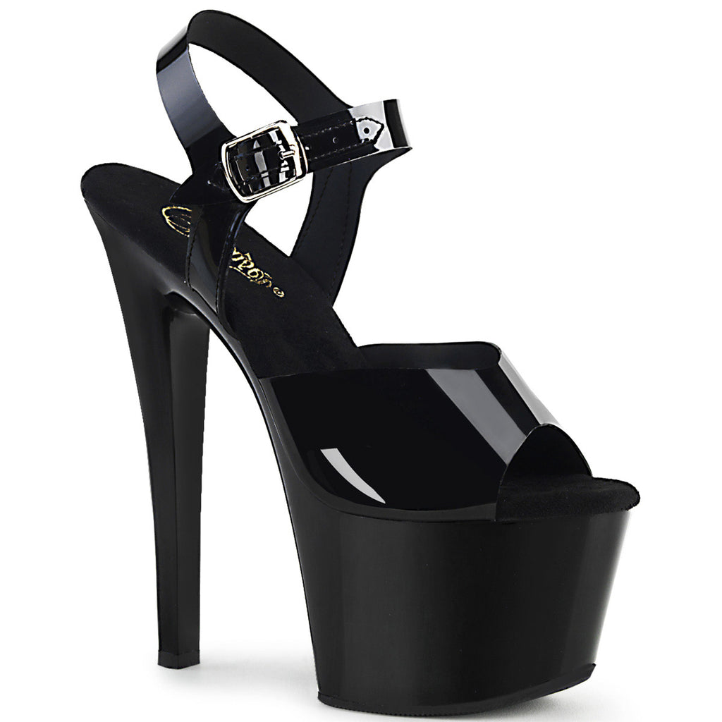 7" Heel, 2 3/4" PF Ankle Strap Sandal Pleaser Pleaser SKY/308N