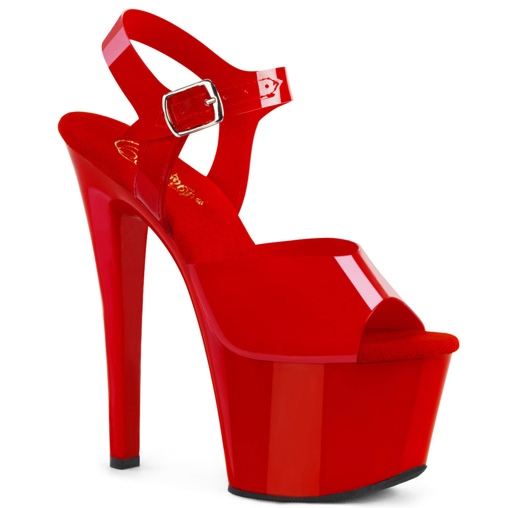 7" Heel, 2 3/4" PF Ankle Strap Sandal Pleaser Pleaser SKY/308N