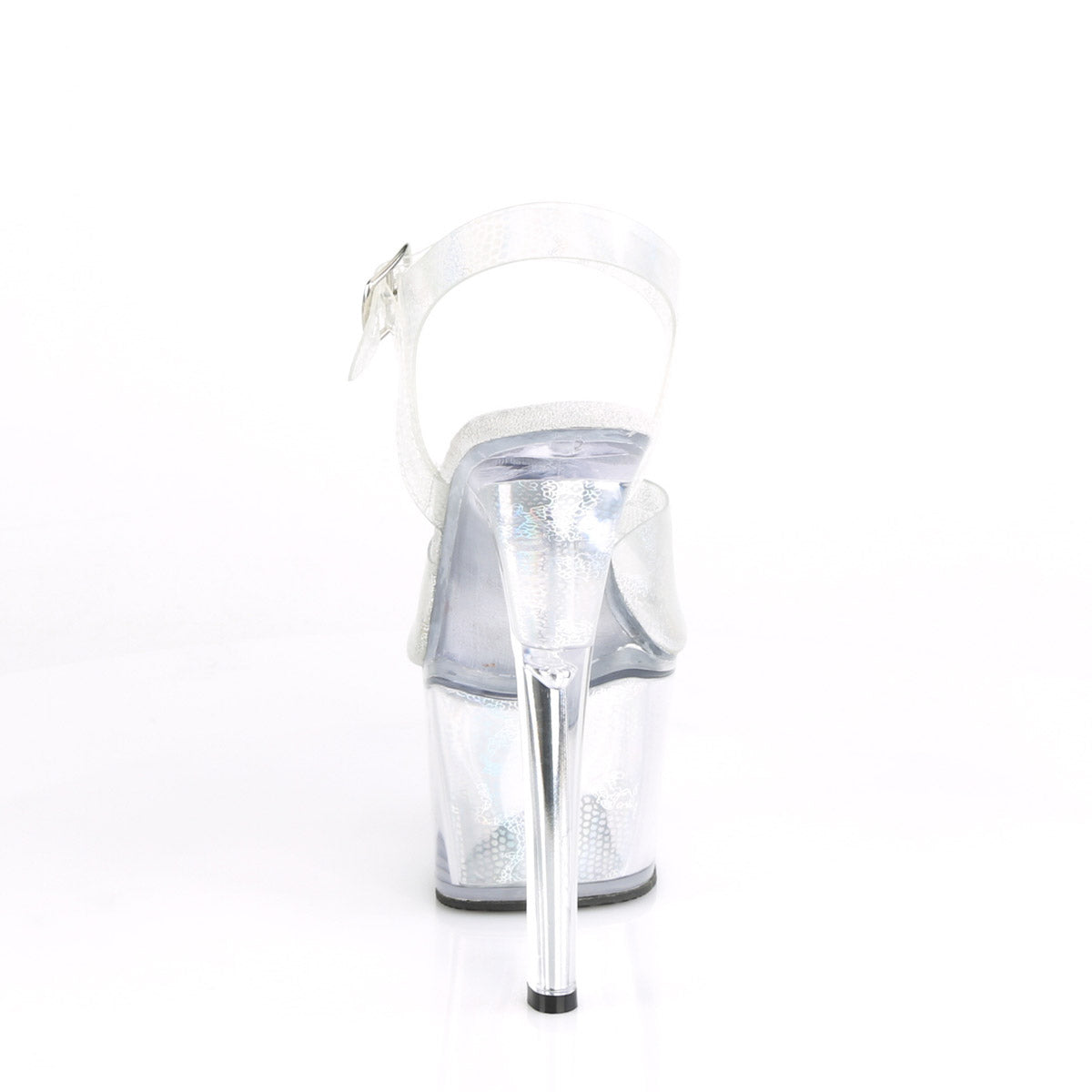 7" Heel, 2 3/4" PF Rreptile Ankle Strap Sandal Pleaser Pleaser SKY/308N