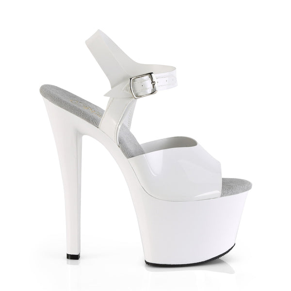 7" Heel, 2 3/4" PF Ankle Strap Sandal Pleaser  SKY/308N