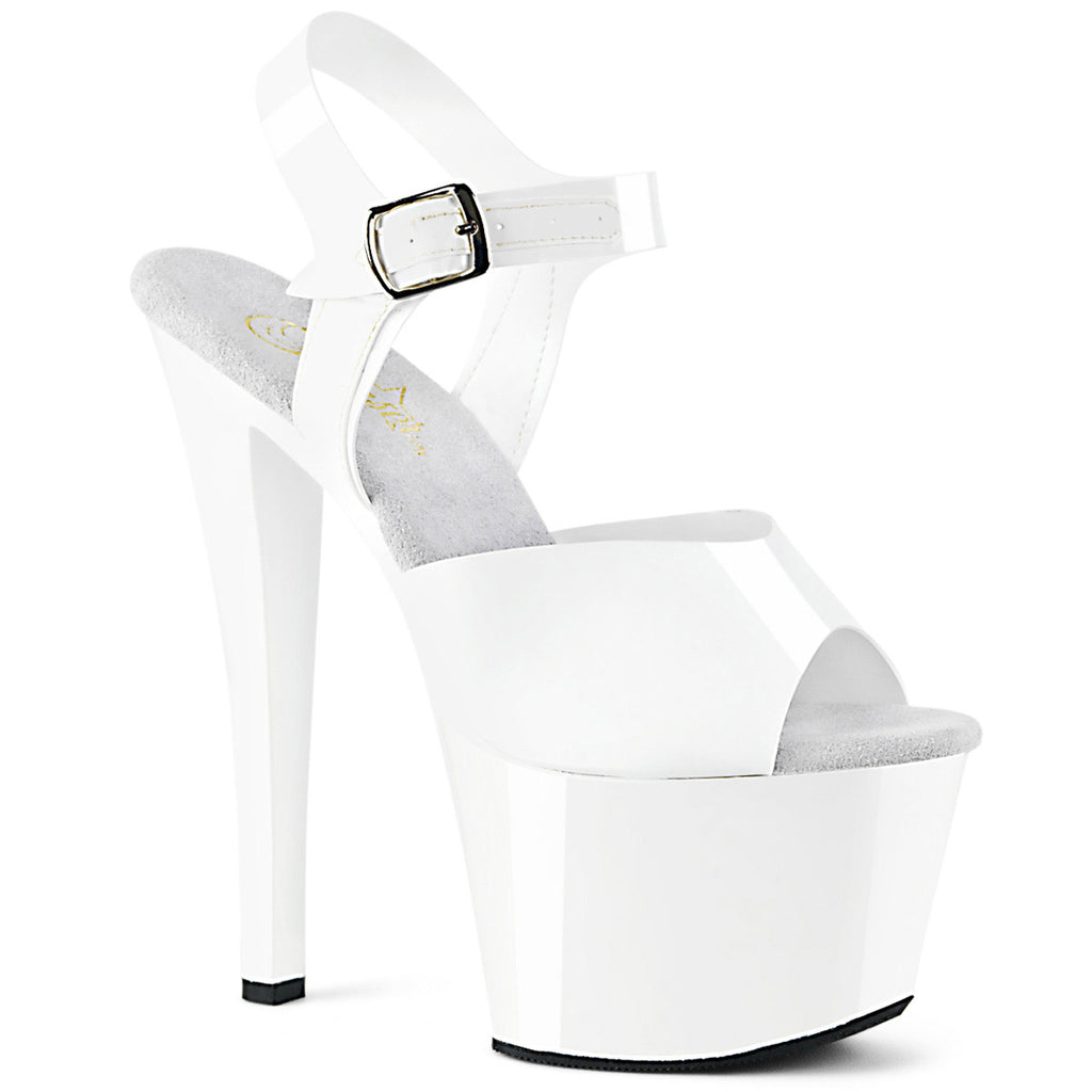 7" Heel, 2 3/4" PF Ankle Strap Sandal Pleaser  SKY/308N