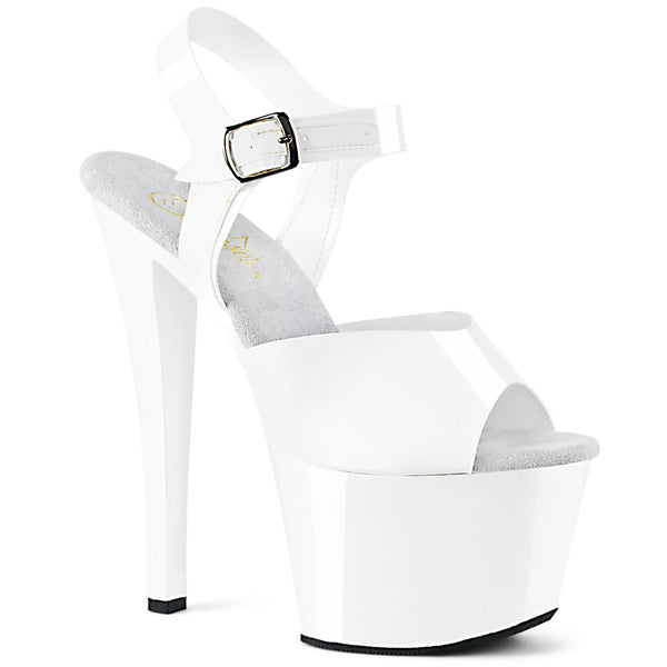 7" Heel, 2 3/4" PF Ankle Strap Sandal Pleaser  SKY/308N