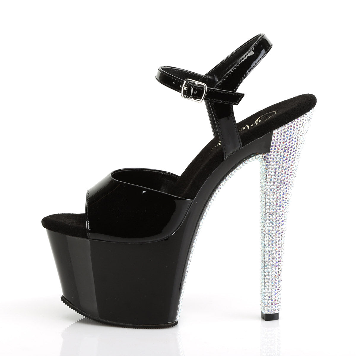 Pleaser Sky-309CHRS 7" Heel 2 3/4" Platform Rhinestone Ankle Strap Sandals for Women Secondary image