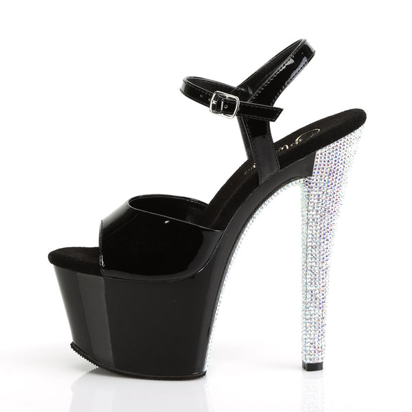 7" Heel, 2 3/4" PF Ankle Strap Sandal Pleaser Pleaser SKY/309CHRS