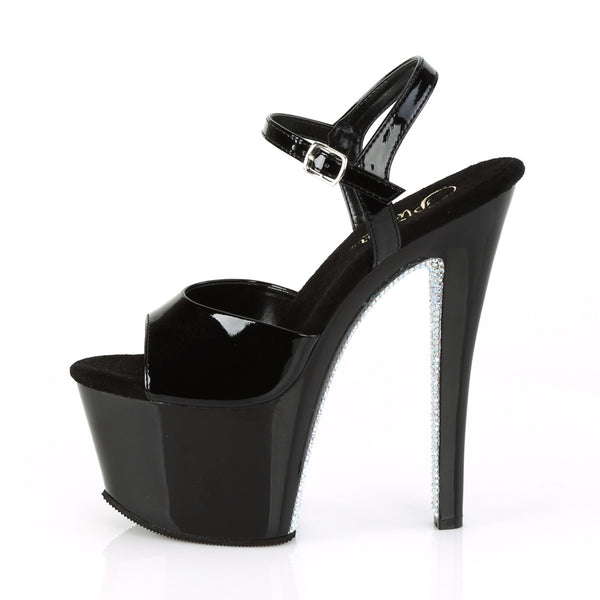 7" Heel, 2 3/4" PF Ankle Strap Sandal Pleaser Pleaser SKY/309CRS