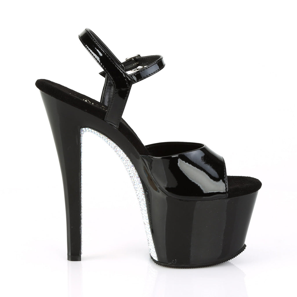 7" Heel, 2 3/4" PF Ankle Strap Sandal Pleaser Pleaser SKY/309CRS