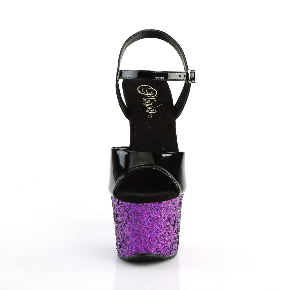 7" Heel, 2 3/4" PF Ankle Strap Sandal Pleaser  SKY/309LG
