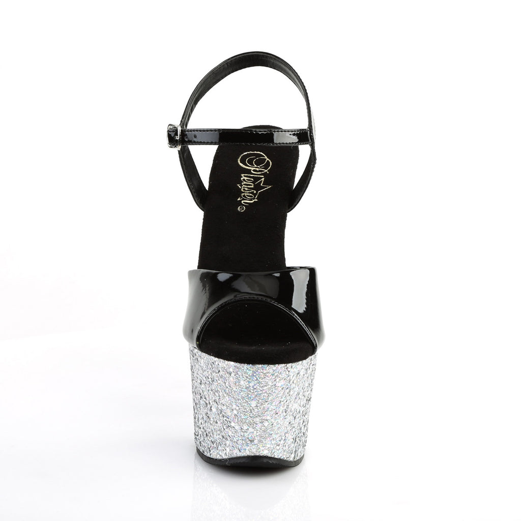 7" Heel, 2 3/4" PF Ankle Strap Sandal Pleaser Pleaser SKY/309LG