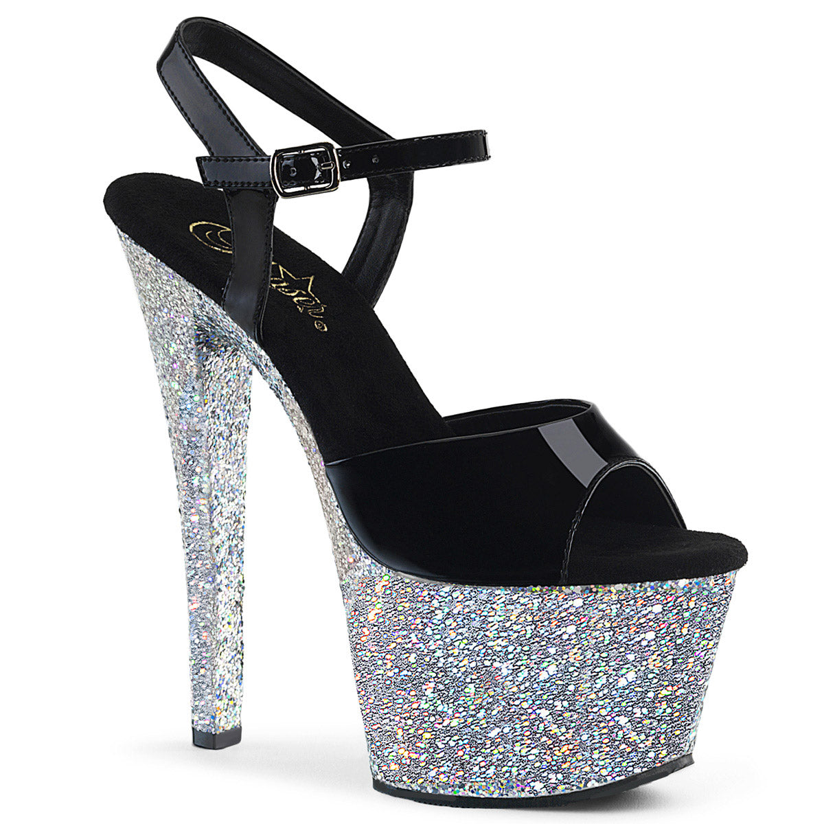 7" Heel, 2 3/4" PF Ankle Strap Sandal Pleaser Pleaser SKY/309LG