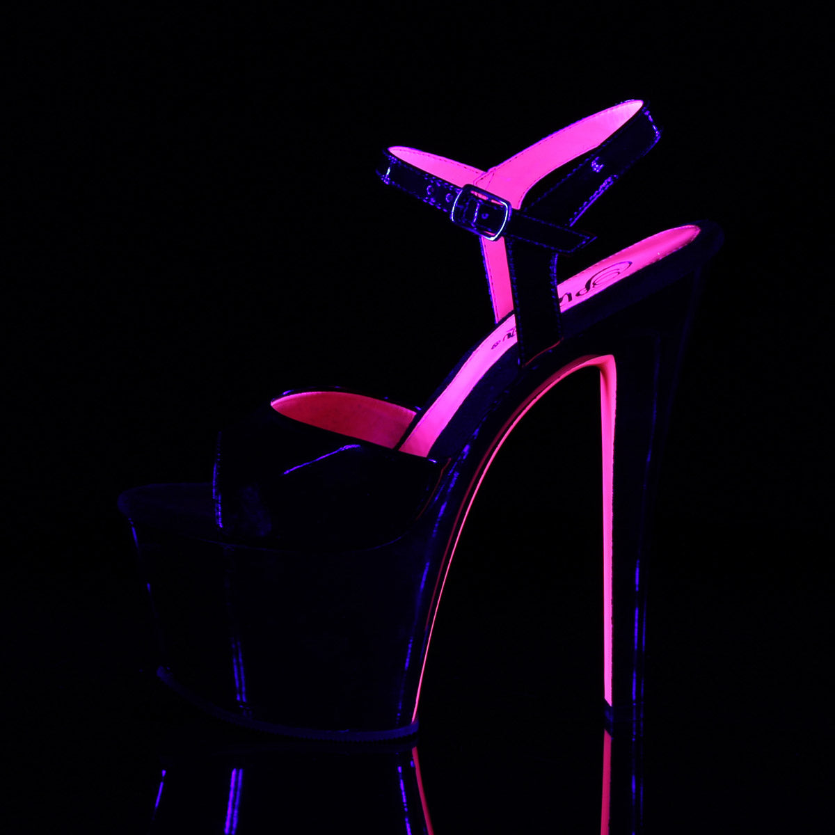 7" Heel, 2 3/4" PF Two Tone Ankle Strap Sandal Pleaser Pleaser SKY/309TT