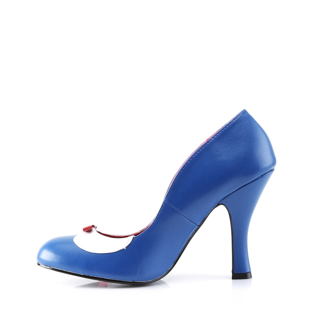 Sexy Casual Two Tone Peter Pan Collar Mini Bow Pump High Heels Shoes Pleaser Pin Up Couture SMITTEN/05