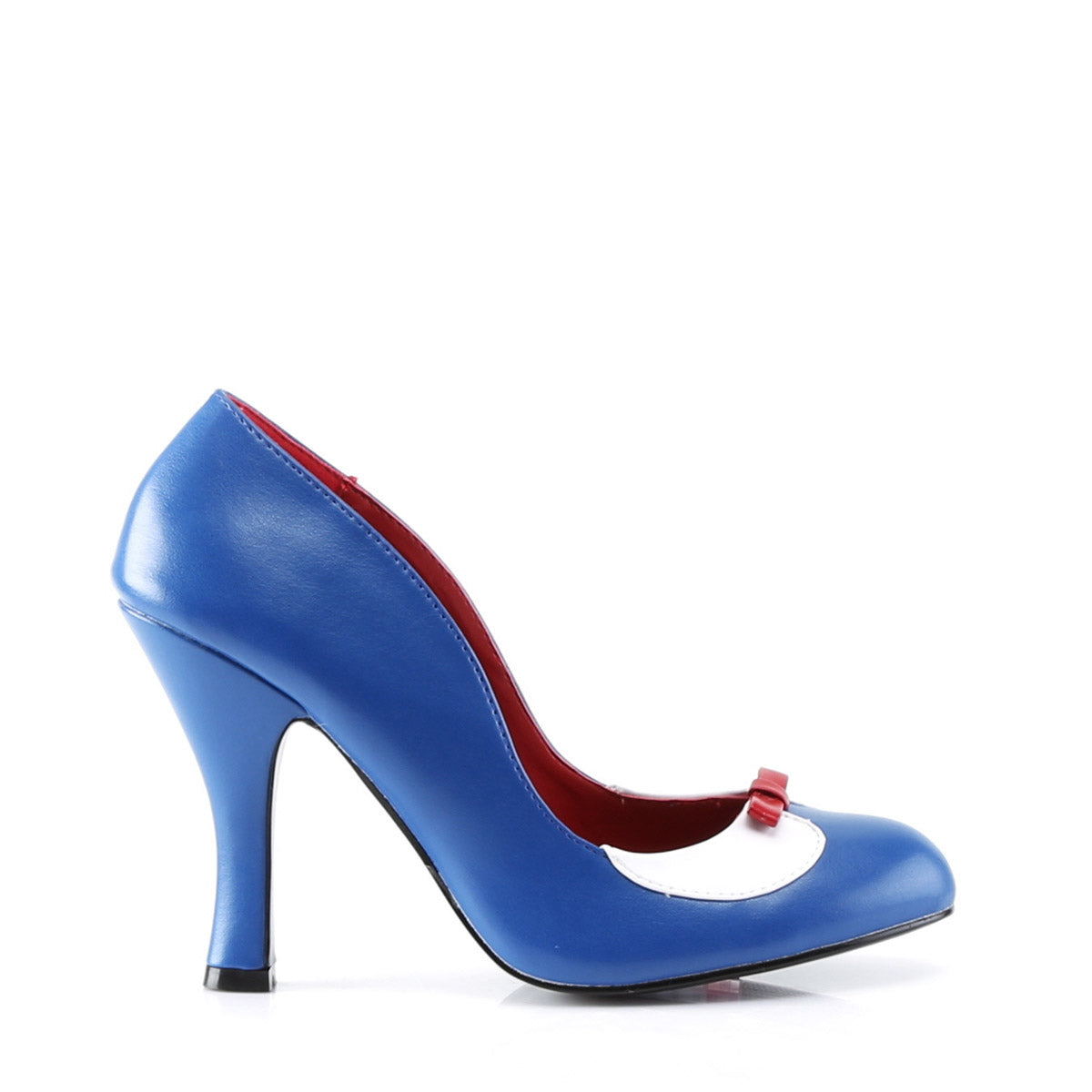 Sexy Casual Two Tone Peter Pan Collar Mini Bow Pump High Heels Shoes Pleaser Pin Up Couture SMITTEN/05