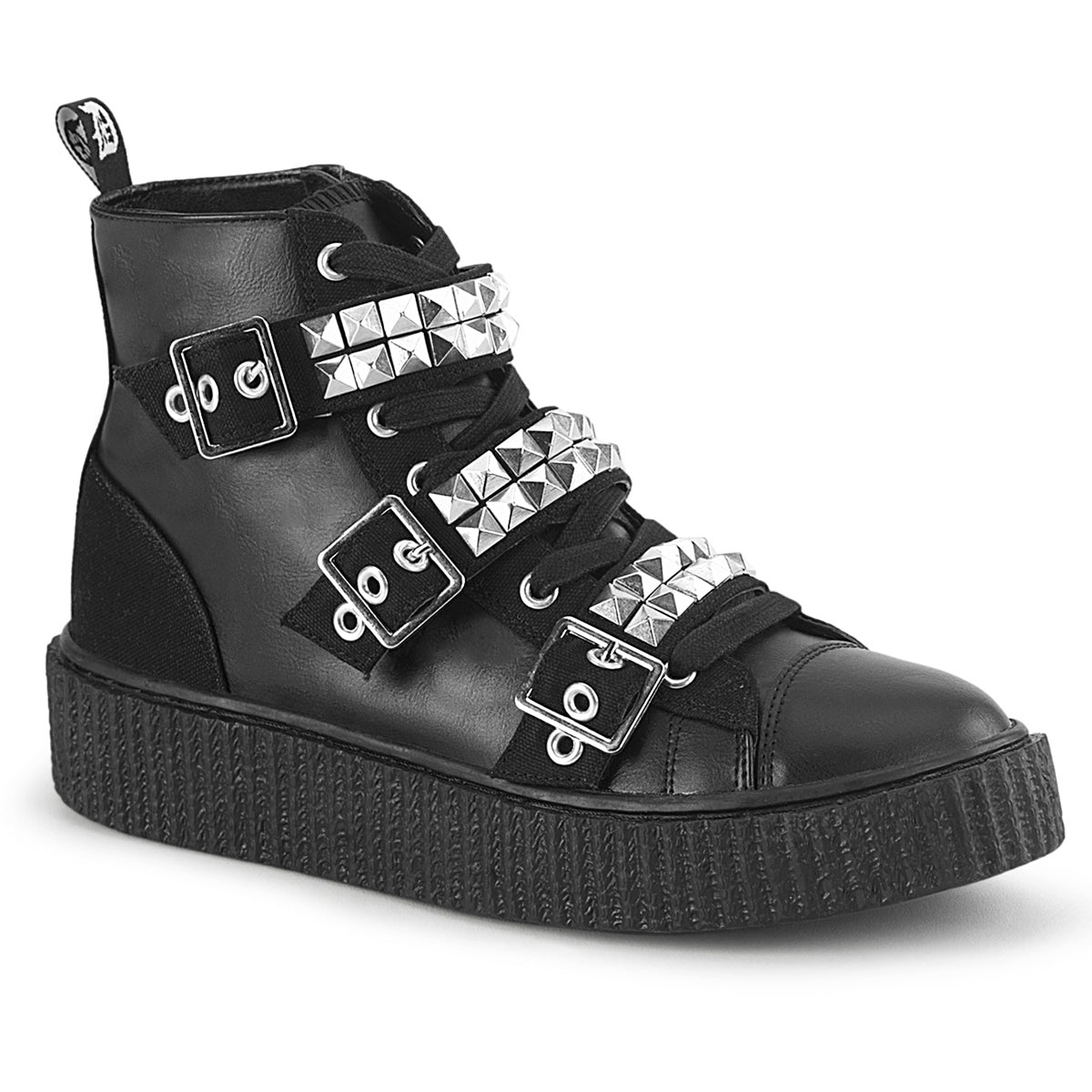 1 1/2"Pf Round Toe Lace-Up Front High Top Creeper Sneaker Pleaser Demonia SNEEKER/225 Main image