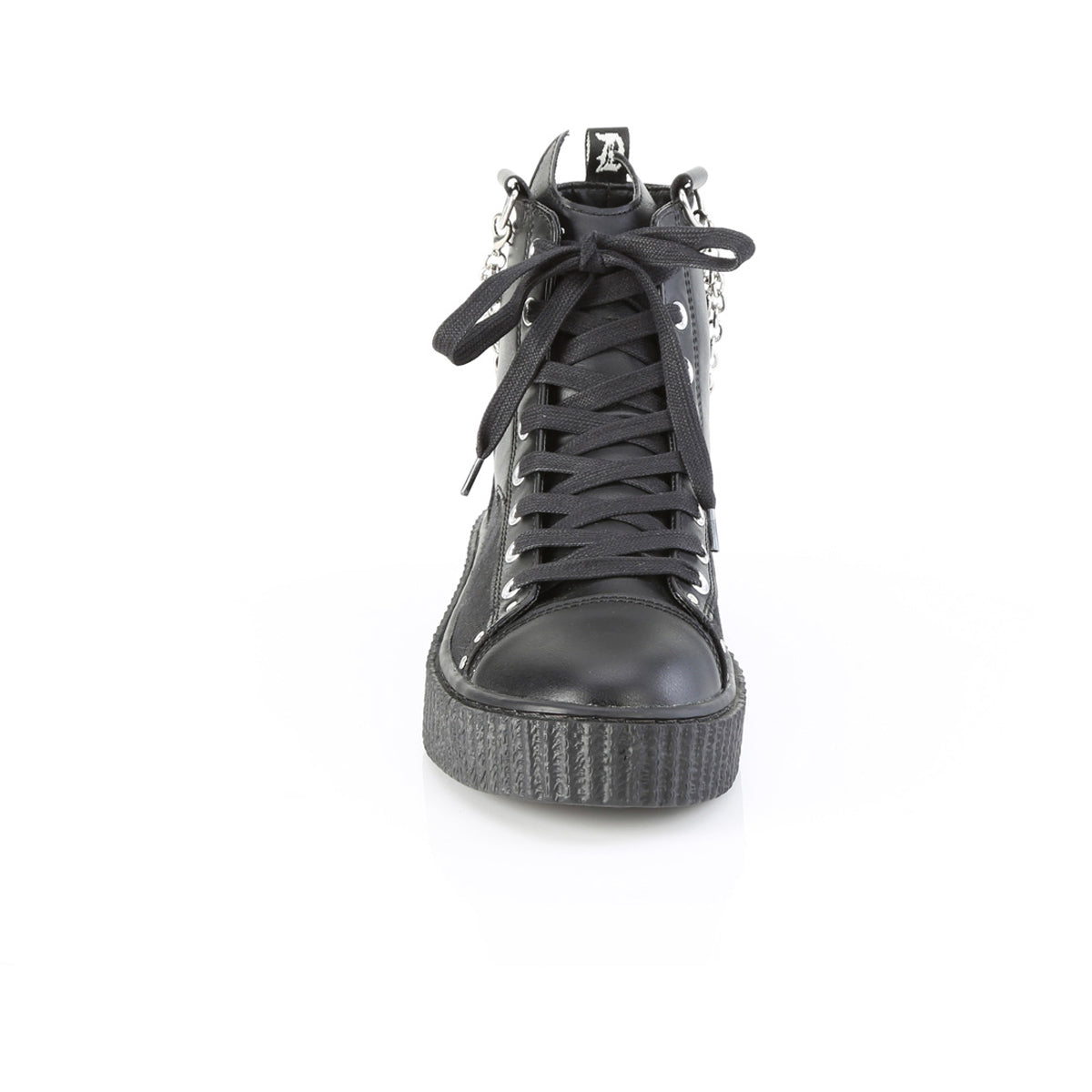 1 1/2"Pf Round Toe Lace Up Front High Top Creeper Sneaker Secondary image