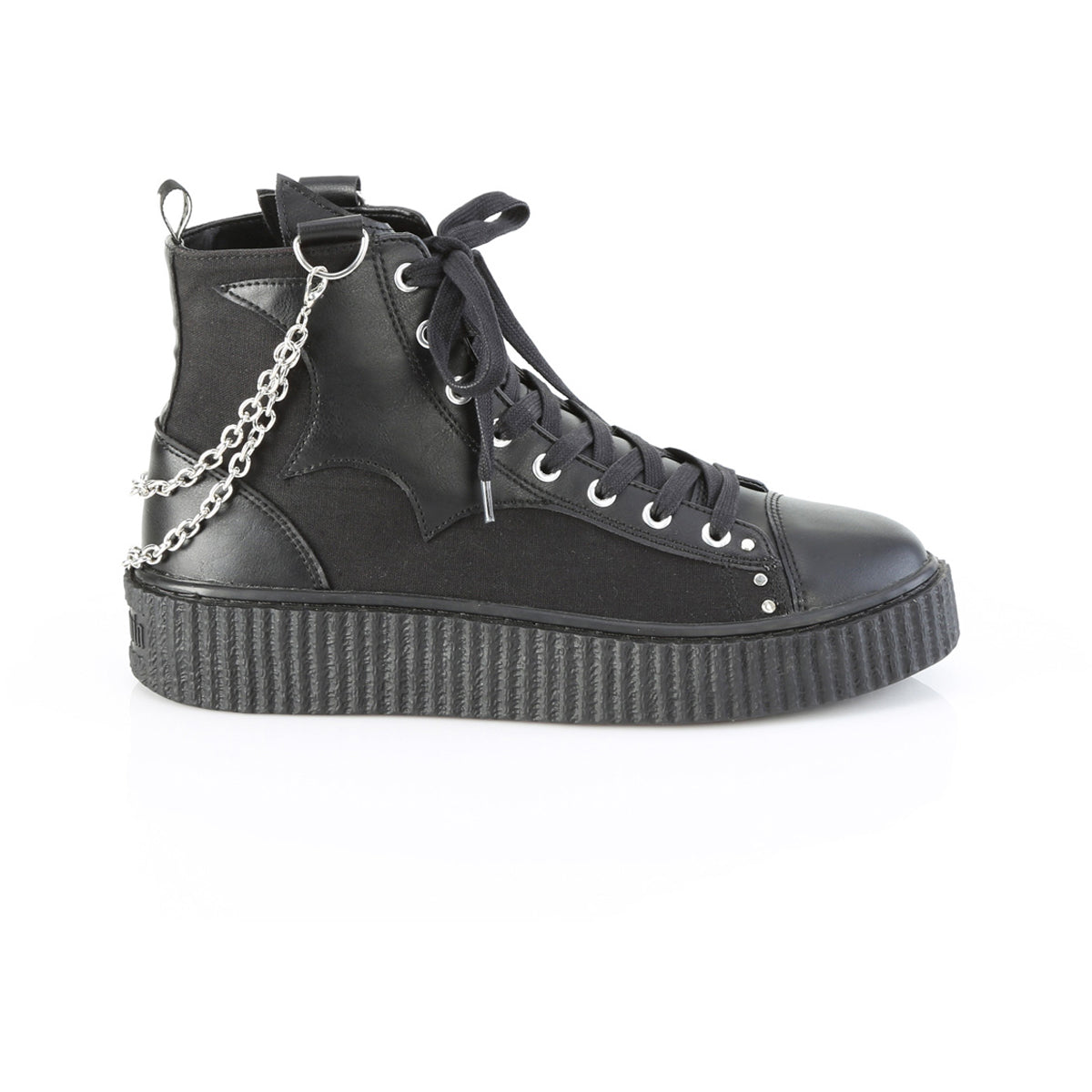 1 1/2"Pf Round Toe Lace Up Front High Top Creeper Sneaker Pleaser Demonia SNEEKER/230