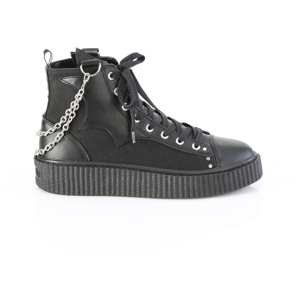 1 1/2"Pf Round Toe Lace Up Front High Top Creeper Sneaker Pleaser Demonia SNEEKER/230