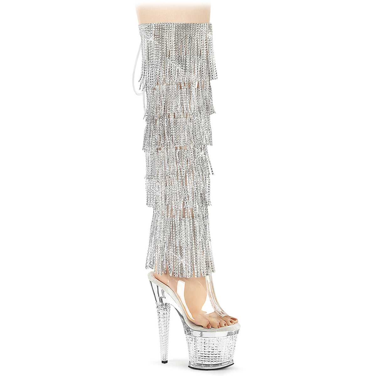 7" Heel, 3" Textured Pf Over-The-Knee Boot, Side Zip Pleaser Pleaser SPECTATOR/3019C/RSF Main image