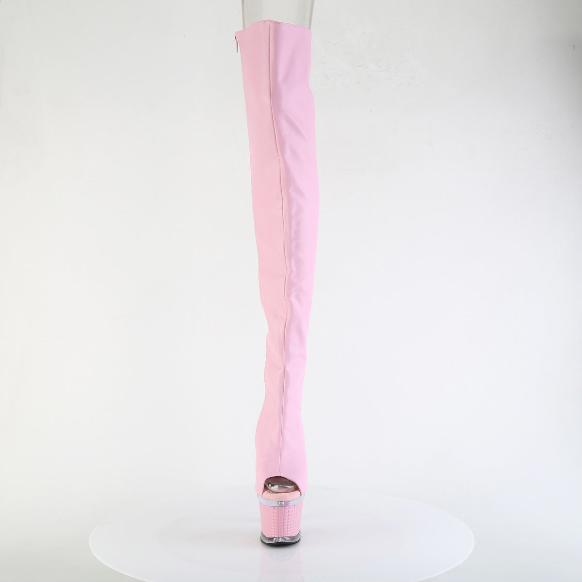 7" Heel, 3" Textured Pf Lace-Up Back Thigh Boot, Side Zip Pleaser Pleaser SPECTATOR/3030