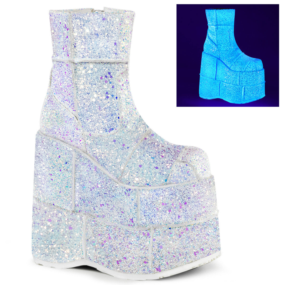 7" PF Ankle Boot, Side Zip Pleaser Demonia STACK/201G Main image