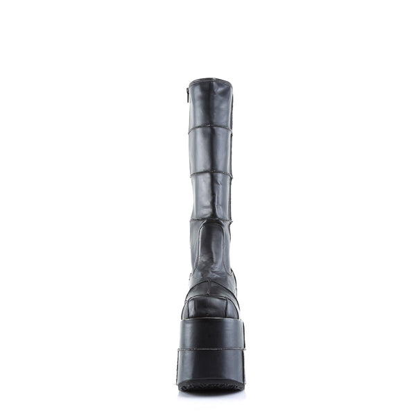 Sexy Goth Punk Patched Detail Mid Calf Extreme Platform Boots Shoes Pleaser Demonia STACK/301