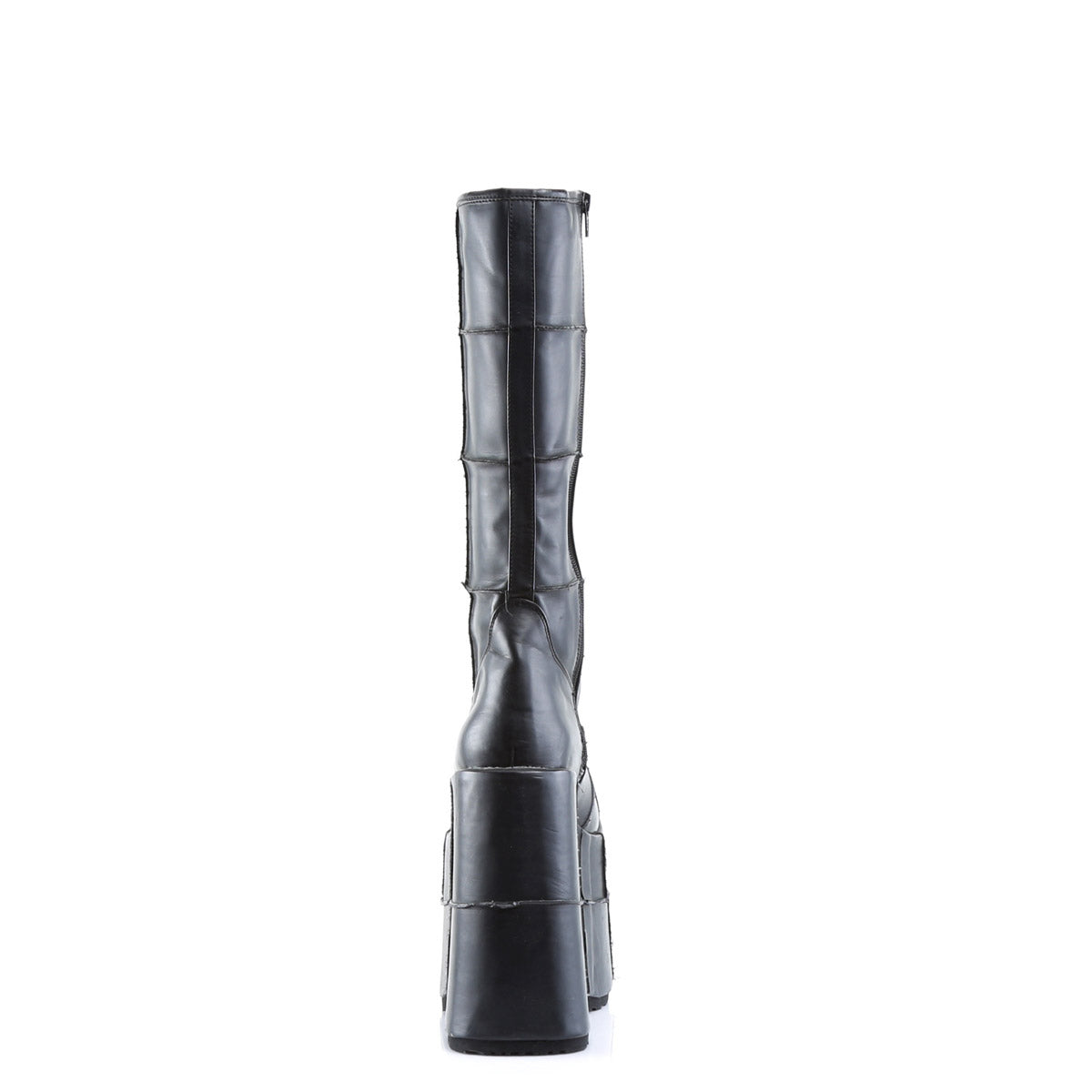 Sexy Goth Punk Patched Detail Mid Calf Extreme Platform Boots Shoes Pleaser Demonia STACK/301