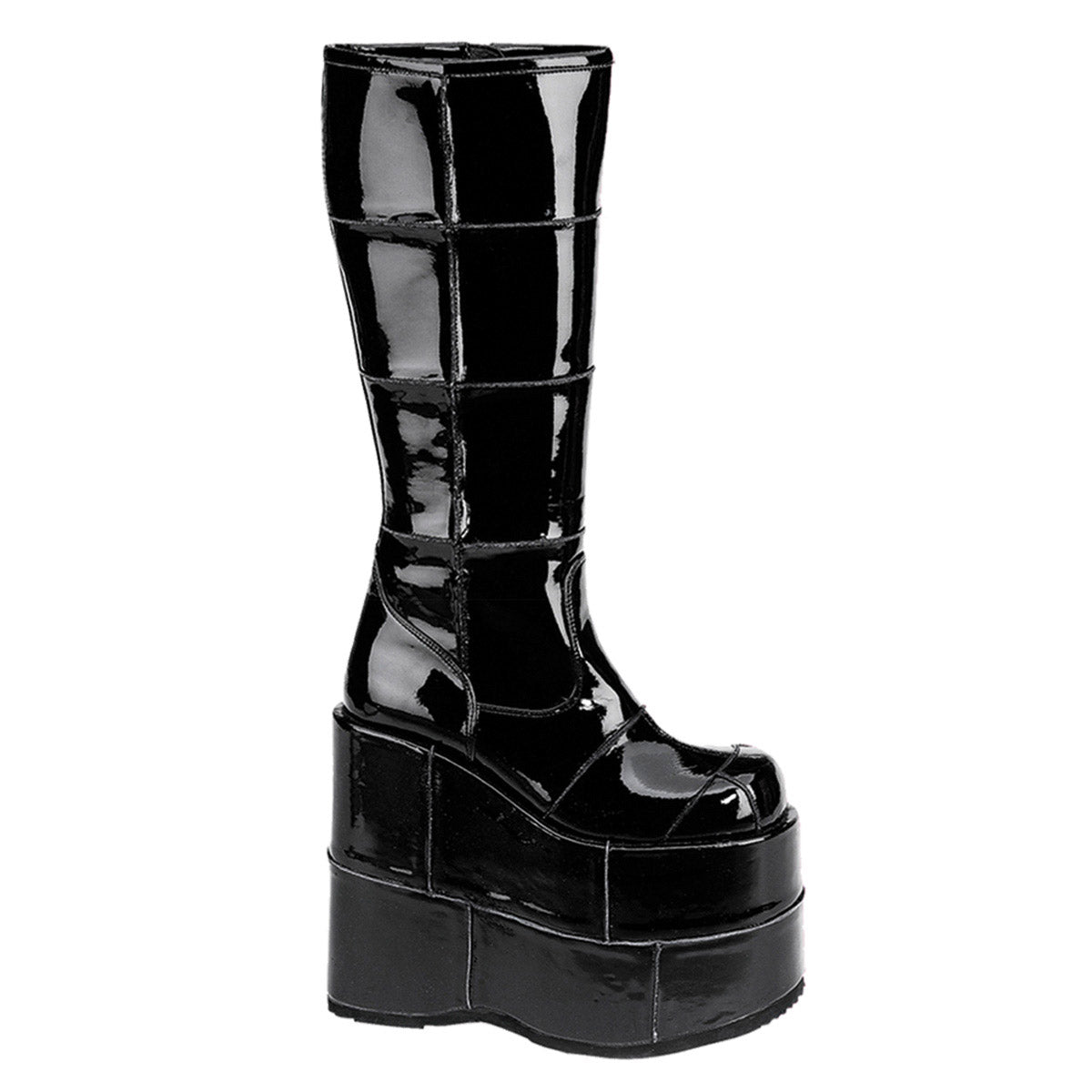 Sexy Goth Punk Patched Detail Mid Calf Extreme Platform Boots Shoes Secondary image