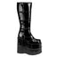 Sexy Goth Punk Patched Detail Mid Calf Extreme Platform Boots Shoes Pleaser Demonia STACK/301