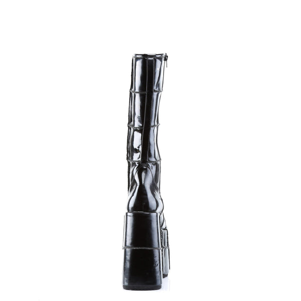 Sexy Goth Punk Patched Detail Mid Calf Extreme Platform Boots Shoes Pleaser Demonia STACK/301