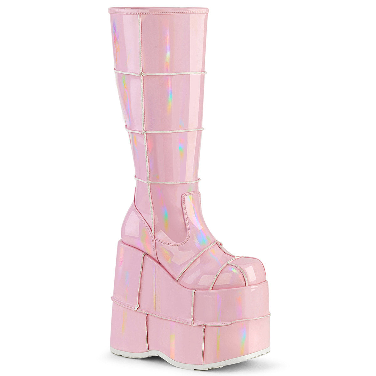 7" PF Knee High Boot, Side Zip Pleaser Demonia STACK/301